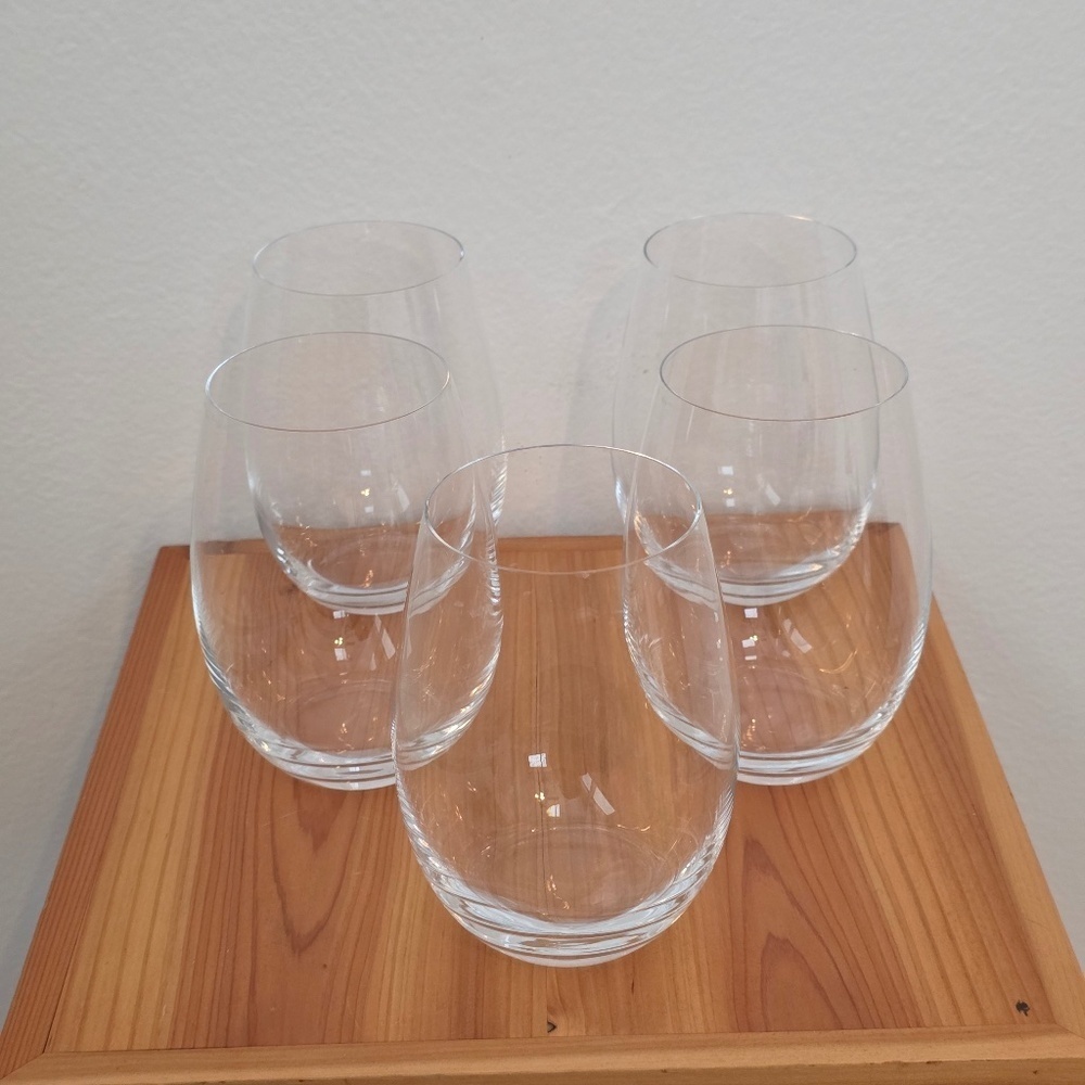 Set of 5 Stemless Wine Glasses